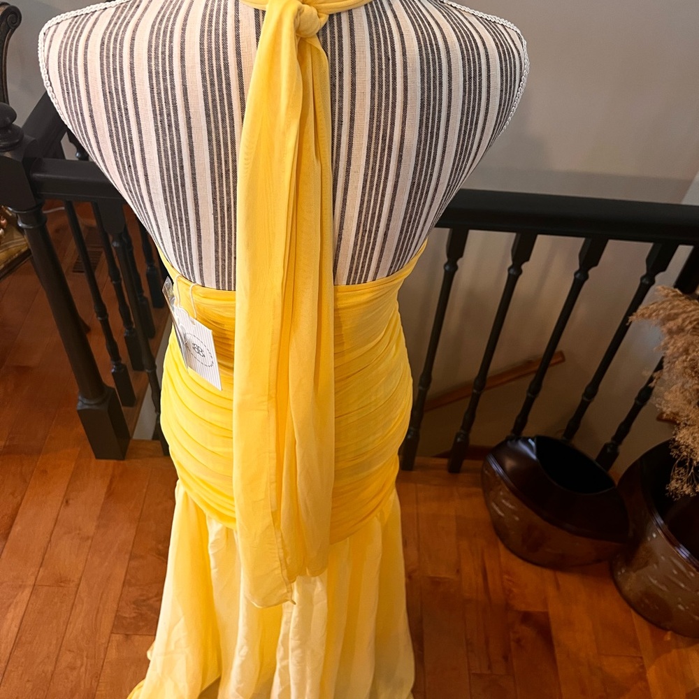 Chic Strapless Yellow Dress - Picture 7 of 12